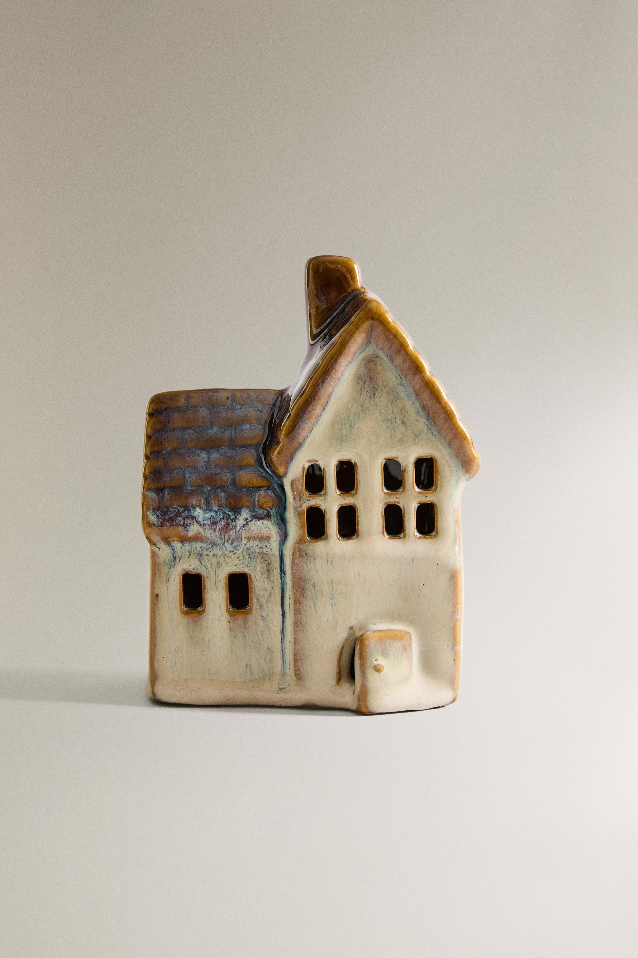 LIGHT-UP PORCELAIN HOUSE CHRISTMAS ORNAMENT